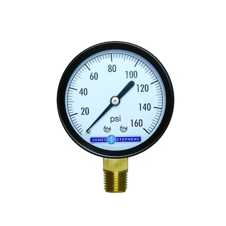 Jones Stephens 2-1/2in. 160 psi Pressure Gauge G61160